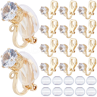 32Pcs Brass Clip-on Earring Findings KK-SP0001-26G-1