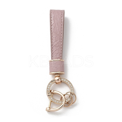 Microfiber & Zinc Alloy & Crystal Rhinestone Keychain LS-KEYC-G062-01C-1