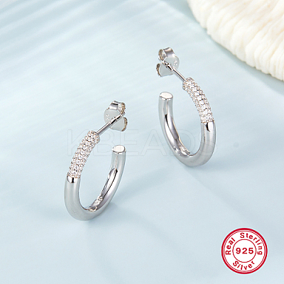 Anti-Tarnish Rhodium Plated 925 Sterling Silver Ring Stud Earrings JZ8068-3-1
