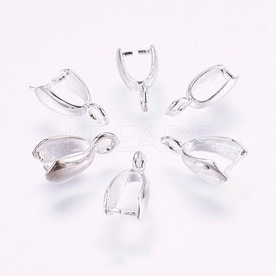 Grade AA Brass Ice Pick Pinch Bails for Pendant Making KK-M008-b-05S-NR-1