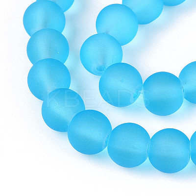 Baking Paint Transparent Glass Bead Strands X-GLAA-S031-8mm-37-1