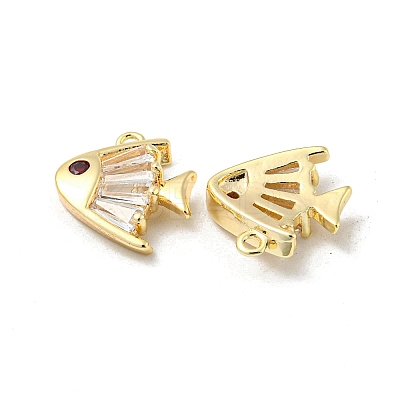 Brass Micro Pave Cubic Zirconia Charms KK-H460-33G-1