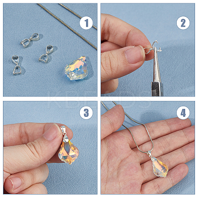 4Pcs 925 Sterling Silver Ice Pick Pinch Bails FIND-HS0002-08B-1