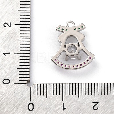 Rack Plating Brass with Cubic Zirconia Pendants KK-Q010-05P-1