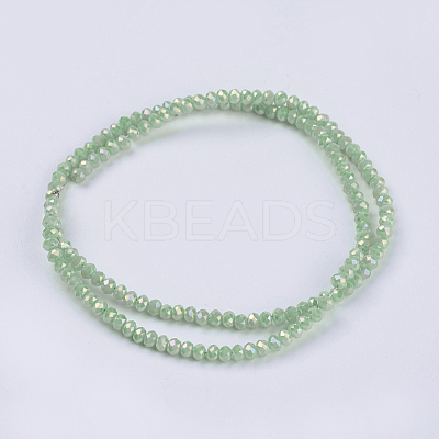 Electroplate Glass Beads Strands GLAA-F077-FR12-1