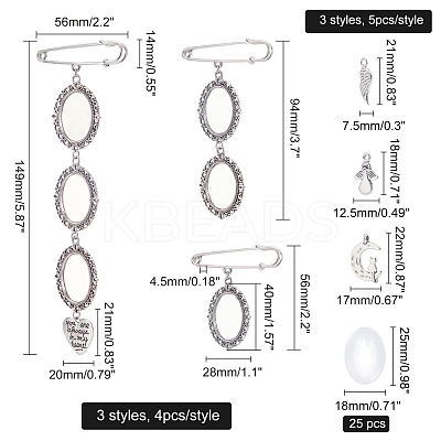 4Pcs Iron Brooch Pin Findings DIY-CA0002-71-1