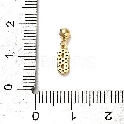 925 Sterling Silver Micro Pave Clear Cubic Zirconia European Dangle Charms STER-A045-01G-8-1
