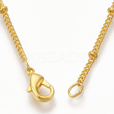 Brass Coated Iron Curb Chain Necklace Making MAK-T006-01G-1