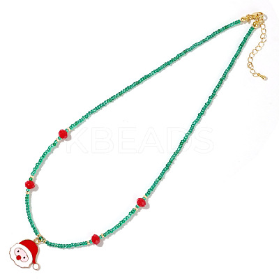 Christmas Glass Seed Beaded Necklaces SI5243-3-1