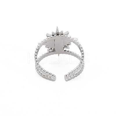201 Stainless Steel Open Cuff Finger Ring Enamel Settings LS-X-STAS-S119-159A-P-1