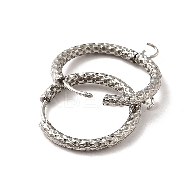Tarnish Resistant 201 Stainless Steel Hoop Earrings Findings STAS-I695-02F-1