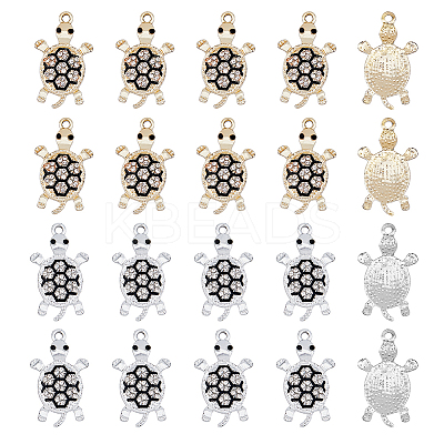 20Pcs 2 Colors Zinc Alloy Rhinestone Pendant RB-HY0001-03-1