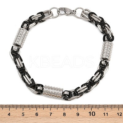 201 Stainless Steel Byzantine Chain Bracelets for Men Women BJEW-B143-10EBP-1