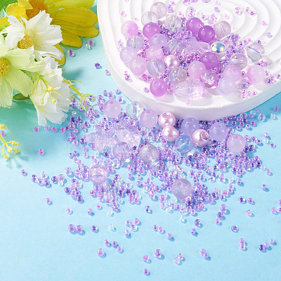 1Bag Mixed Styles Glass Beads GLAA-TADJ0001-10E-1