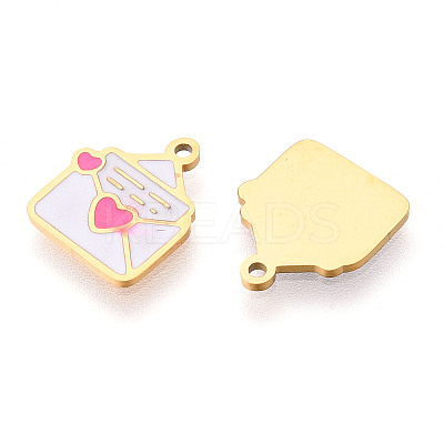 304 Stainless Steel Enamel Charms STAS-T065-54G-02-1