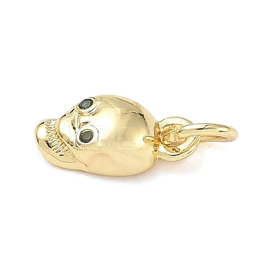Brass Micro Pave Cubic Zirconia Charms ZIRC-I356-29G-1