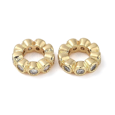 Brass Clear Cubic Zirconia Linking Rings KK-U045-10G-1