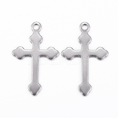 Tarnish Resistant 304 Stainless Steel Cross Pendants STAS-G179-11P-1