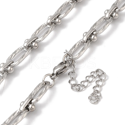 Non-Tarnish 304 Stainless Steel Oval Links Necklace for Women NJEW-B107-07P-01-1