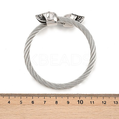 304 Stainless Steel Bangles for Men Women BJEW-H631-05C-AS-1