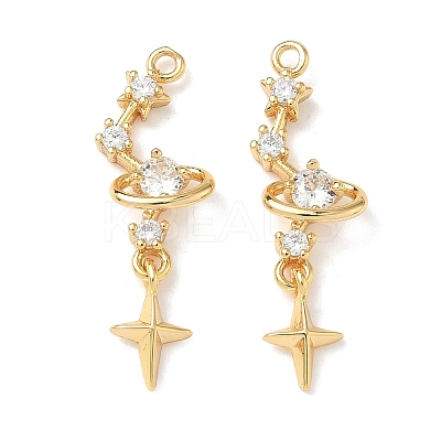 Brass Micro Pave Cubic Zirconia Pendants KK-Z136-05G-01-1