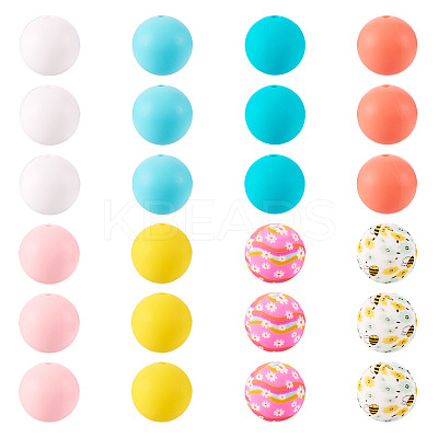 80Pcs 8 Colors Silicone Beads SIL-TA0002-37-1
