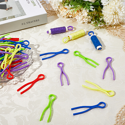 110Pcs 5 Colors Plastic Bobbin Thread Holders FIND-CY0001-11-1
