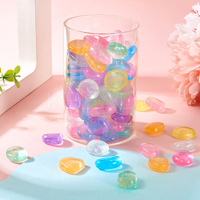 100Pcs Luminous Transparent Resin Cabochons RESI-TAC0011-79-1