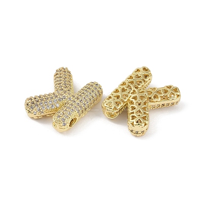 Brass Micro Pave Clear Cubic Zirconia Pendants KK-Z041-01G-K-1