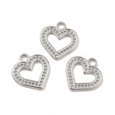 Non-Tarnish 304 Stainless Steel Pendants Rhinestone Setting LS-STAS-A066-04P-1