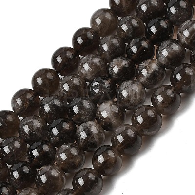Natural Smoky Quartz Beads Strands X-G-B167-A09-10mm-1