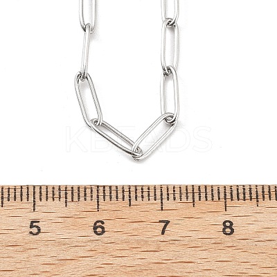 3.5MM 304 Stainless Steel Paperclip Chain Necklaces NJEW-T016-07P-1