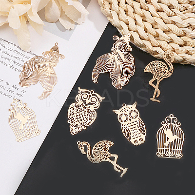 30Pcs 5 Style Brass Pendants KKC-CA0001-10-1