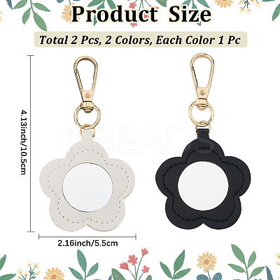 CutHollow 2Pcs 2 Colors PU Leather Pendant Decorations HJEW-CL0001-04C-1