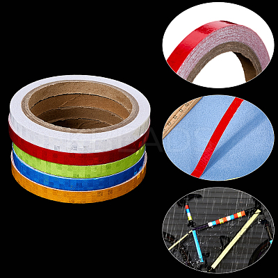 5 Rolls 5 Colors PVC Safety Reflective Tapes for Bicycles DIY-SP0004-39-1
