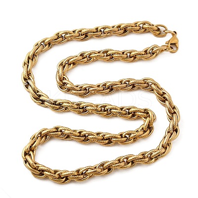 304 Stainless Steel Rope Chain Necklaces for Women NJEW-I065-20C-02G-1