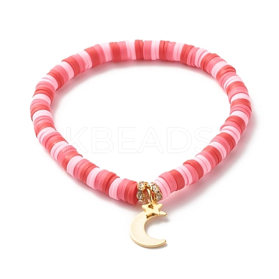 Handmade Polymer Clay Heishi Beads Stretch Bracelets Set BJEW-JB07397-1