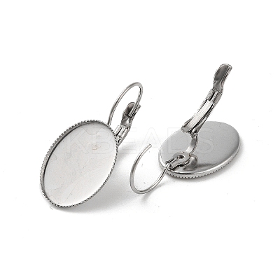 Non-Tarnish 304 Stainless Steel Hoop Earrings Findings STAS-K278-08A-P-1