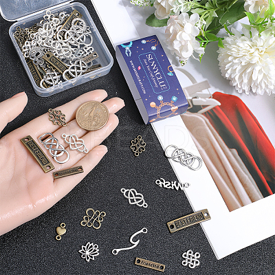66pcs 11 styles Tibetan Style Alloy Connector Charms TIBE-SC0001-89-1