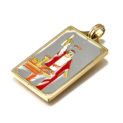 Tarot 304 Stainless Steel Enamel Pendants STAS-M119-07A-G-1