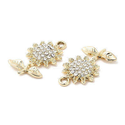 UV Plating Alloy Rhinestone Pendants PALLOY-A004-05G-1