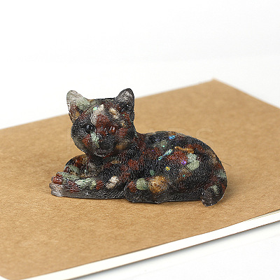 Natural Gemstone Cat Display Decorations WG85528-06-1
