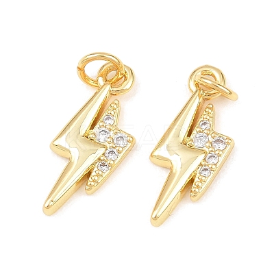 Brass Micro Pave Cubic Zirconia Pendants KK-C162-045G-1