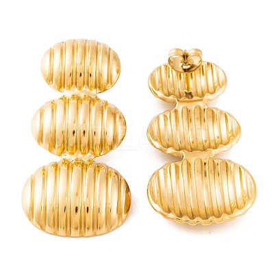 Ion Plating(IP) 304 Stainless Steel Stud Earrings for Women EJEW-L272-032G-03-1