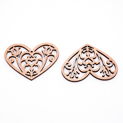 Natural Wood Filigree Joiners Links LS-WOOD-WH0113-40-1