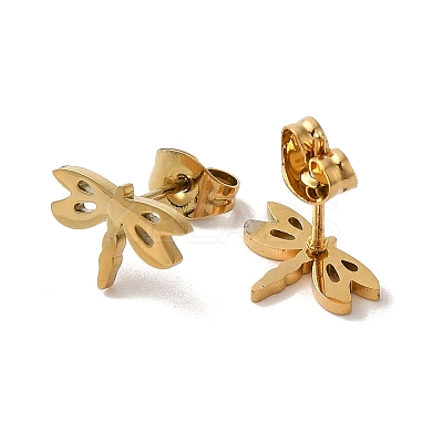 PVD Vacuum Plating 304 Stainless Steel Stud Earrings EJEW-Z040-33G-1