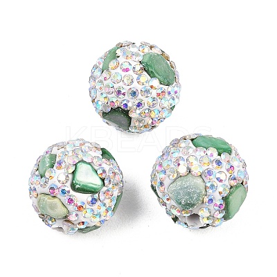 Handmade Polymer Clay Rhinestone Beads CLAY-H009-03E-1
