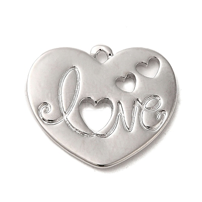 Valentine's Day Brass Pendants KK-G481-16P-1