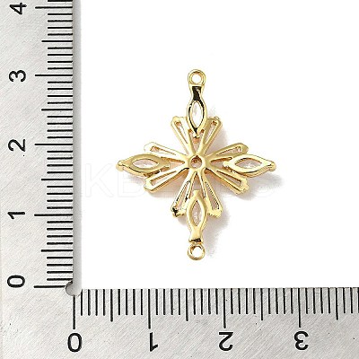 Brass Pave Clear Glass Rhinestone Connector Charms KK-B079-14G-1