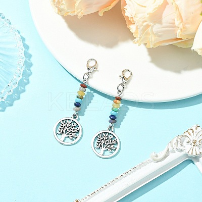 Alloy Tree of Life Pendant Decorations HJEW-JM01383-02-1